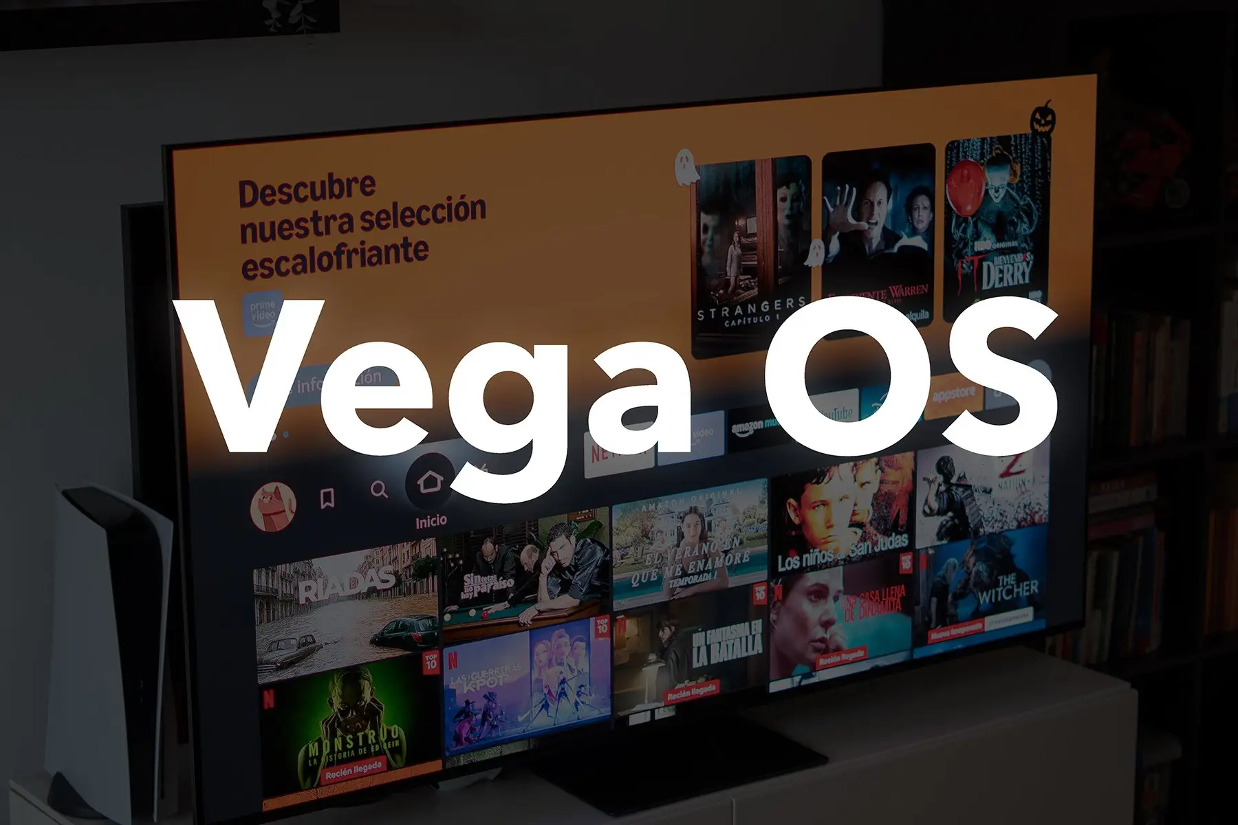 Imagen de un dispositvo Amazon Fire TV con Vega OS