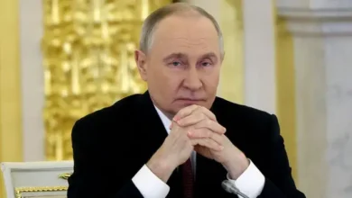 Imagen de Vladímir Putin durante una reunión con el Ministerio de Defensa ruso