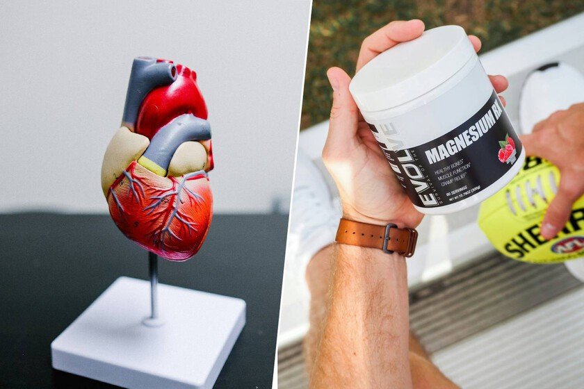 Ilustración de un corazón sano con un fondo de vegetales de hoja verde