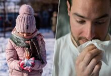 Persona con el pelo mojado en un día frío