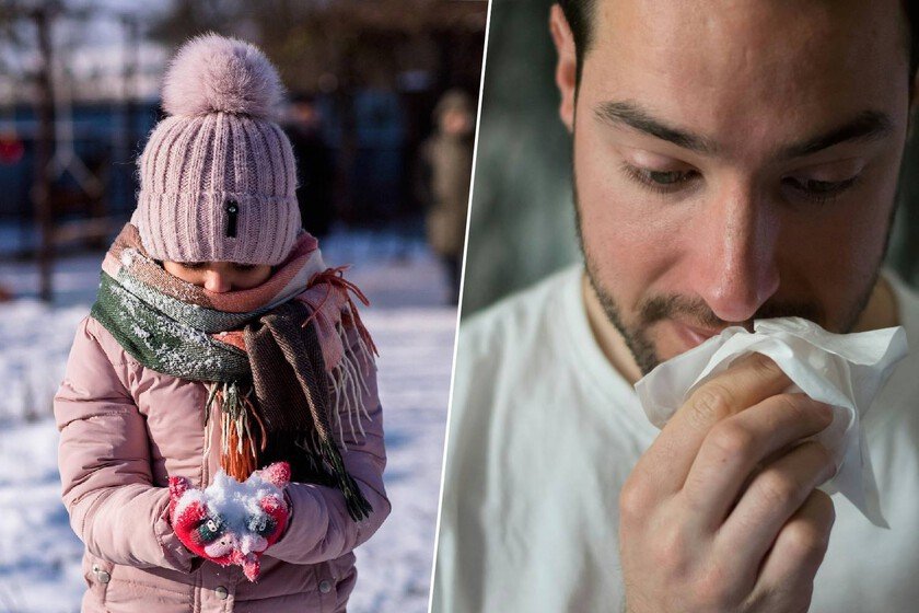 Persona con pelo mojado en un día frío