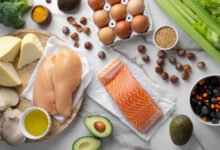 Imagen de un plato de comida saludable con proteínas