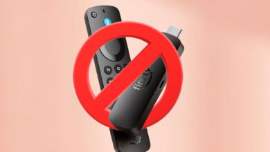 Imagen de un Fire TV con una pantalla de bloqueo de aplicaciones