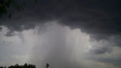 Imagen de tormenta en Córdoba con granizo y viento fuerte