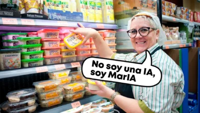Imagen de un supermercado Mercadona con una IA detrás de la escena