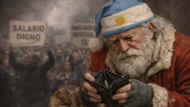 Imagen de un docente universitario con un cartel que dice 'Justicia salarial ahora'