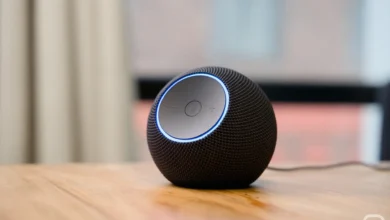 Imagen de un altavoz inteligente con Alexa