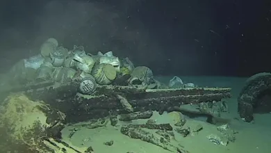 Imagen del barco mercante del siglo XVI descubierto en el mar Mediterráneo