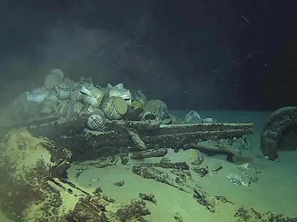 Imagen del barco mercante del siglo XVI descubierto en el mar Mediterráneo