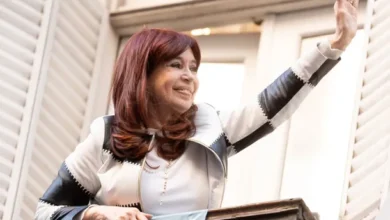 Cristina Kirchner en la terraza de su domicilio