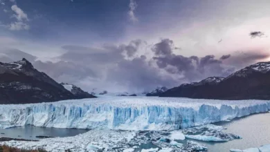 Imagen de un glaciar en la cordillera de los Andes