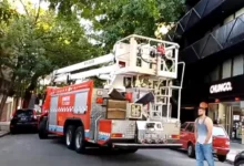 Imagen de un incendio en un edificio de Villa Crespo