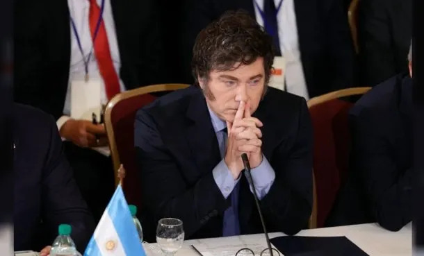 Javier Milei en una conferencia de prensa