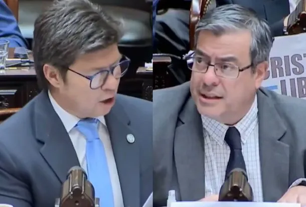 Diputado Lisandro Almirón y Germán Martínez en la Cámara de Diputados