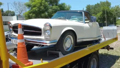 Mercedes Benz 230 SL Pagoda accidentado en Panamericana