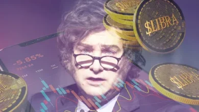 Imagen del presidente Javier Milei en una reunión sobre la criptomoneda $LIBRA