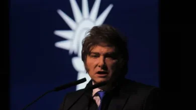 Javier Milei durante una conferencia de prensa