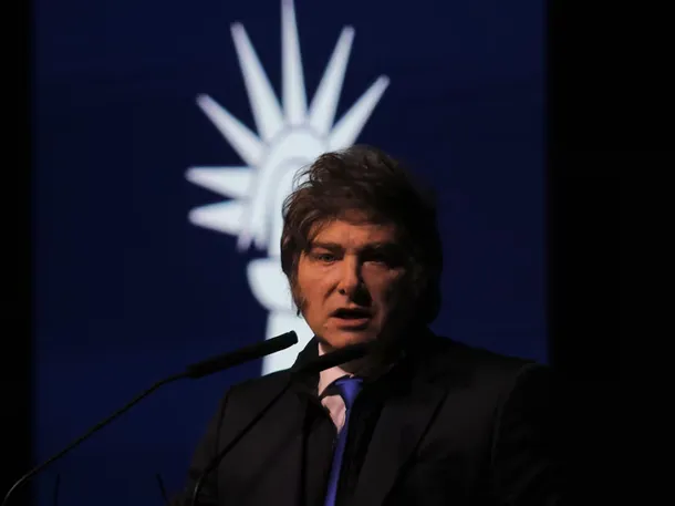 Javier Milei durante una conferencia de prensa