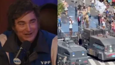 Imagen de una protesta en el Congreso con jubilados y manifestantes