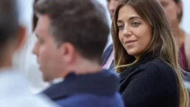 Ornella Calvete durante una conferencia de prensa