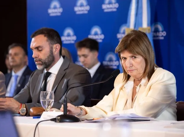 Patricia Bullrich en el Senado durante el debate de la reforma laboral