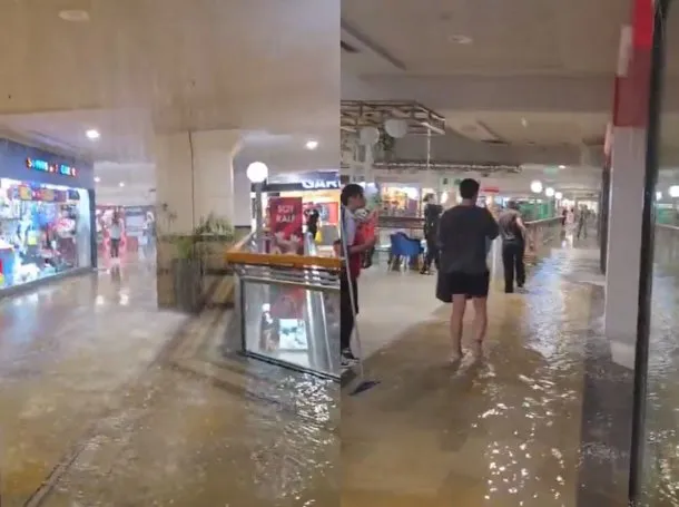 Imágenes de Unicenter inundado durante el temporal