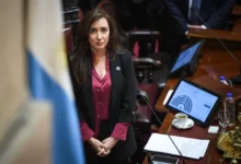 Victoria Villarruel, vicepresidenta del Senado, durante una sesión en el Congreso