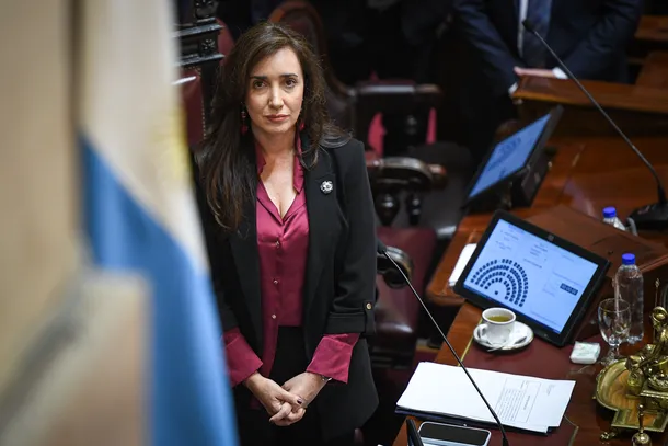 Victoria Villarruel, vicepresidenta del Senado, durante una sesión en el Congreso