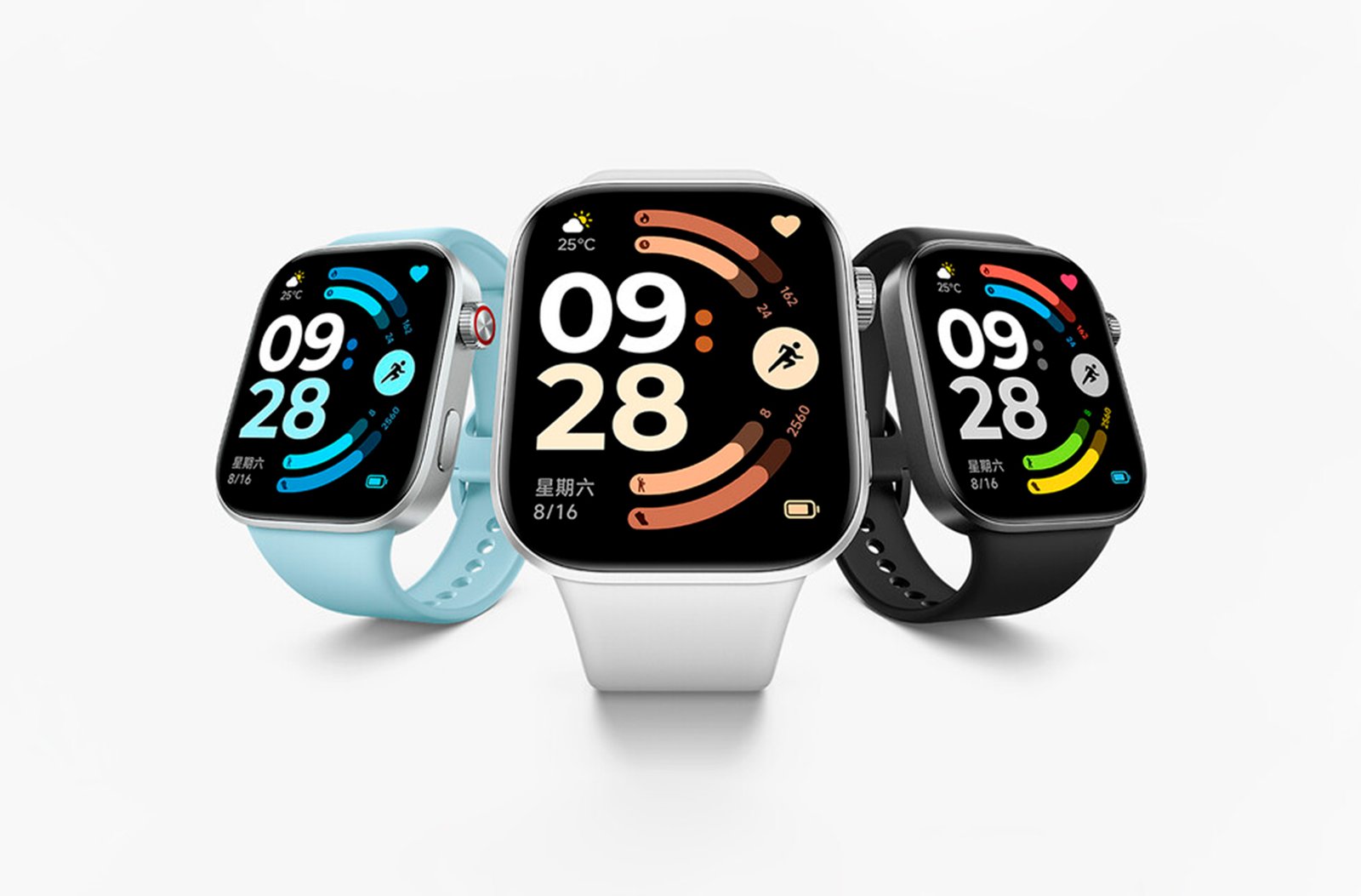 Imagen del Redmi Watch 6 en diferentes ángulos y con distintas correas