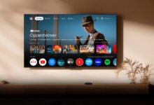 Imagen del nuevo diseño de Google TV en una pantalla de televisión