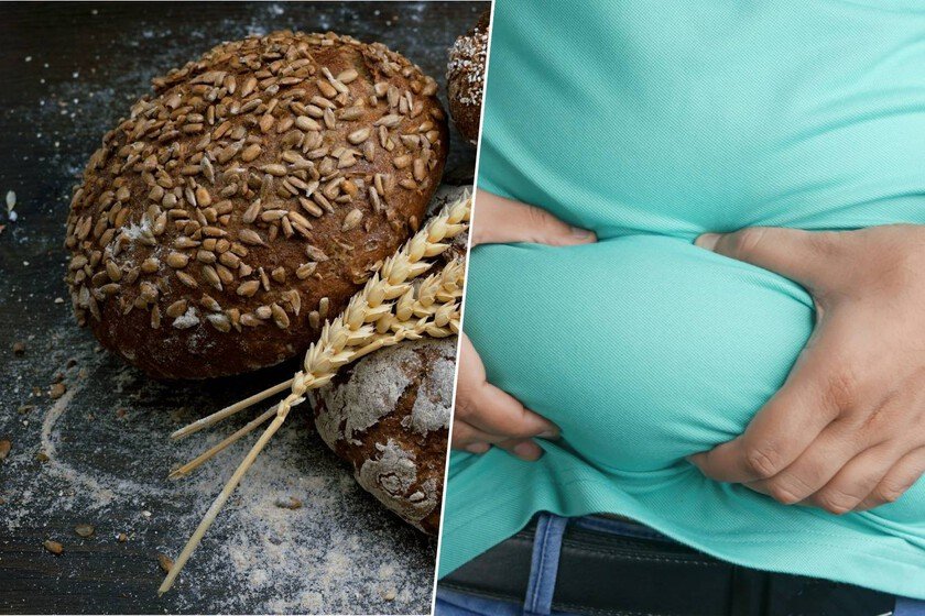 Imagen de una persona comiendo una rebanada de pan