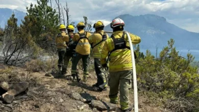 Bomberos cordobeses en acción en Chubut
