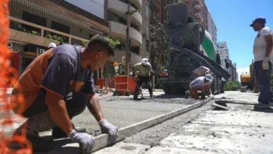 Imagen de la obra de renovación del Boulevard San Juan con nuevo hormigón