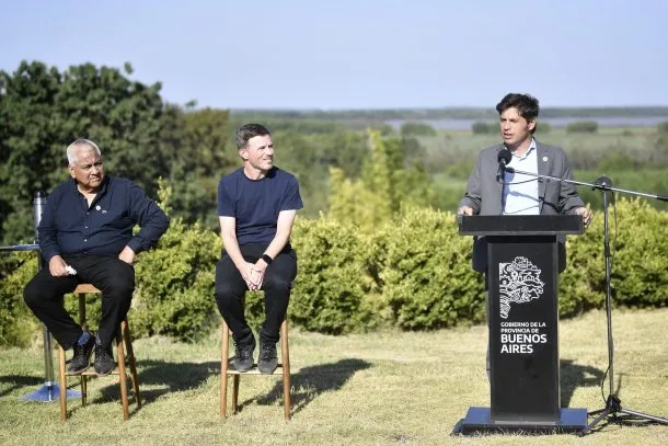 Axel Kicillof en una conferencia de prensa