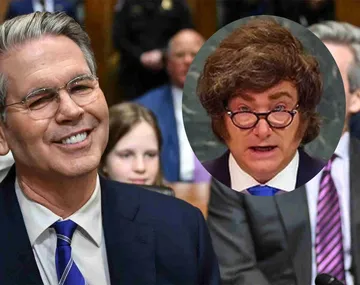 Scott Bessent y Javier Milei en una reunión en Washington