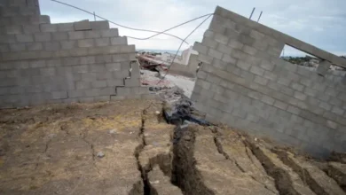 Imagen de la zona afectada por el desplazamiento en Comodoro Rivadavia