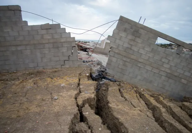 Imagen de la zona afectada por el desplazamiento en Comodoro Rivadavia