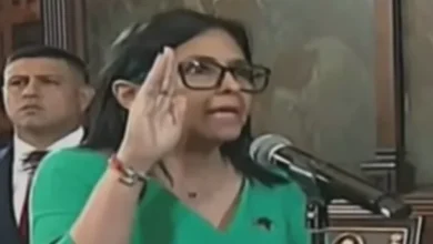 Delcy Rodríguez jurando como presidenta de Venezuela