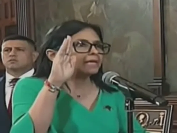 Delcy Rodríguez jurando como presidenta de Venezuela