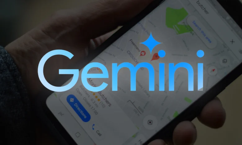 Gemini en acción en Google Maps, mostrando su capacidad para cambiar rutas y encontrar puntos de interés.