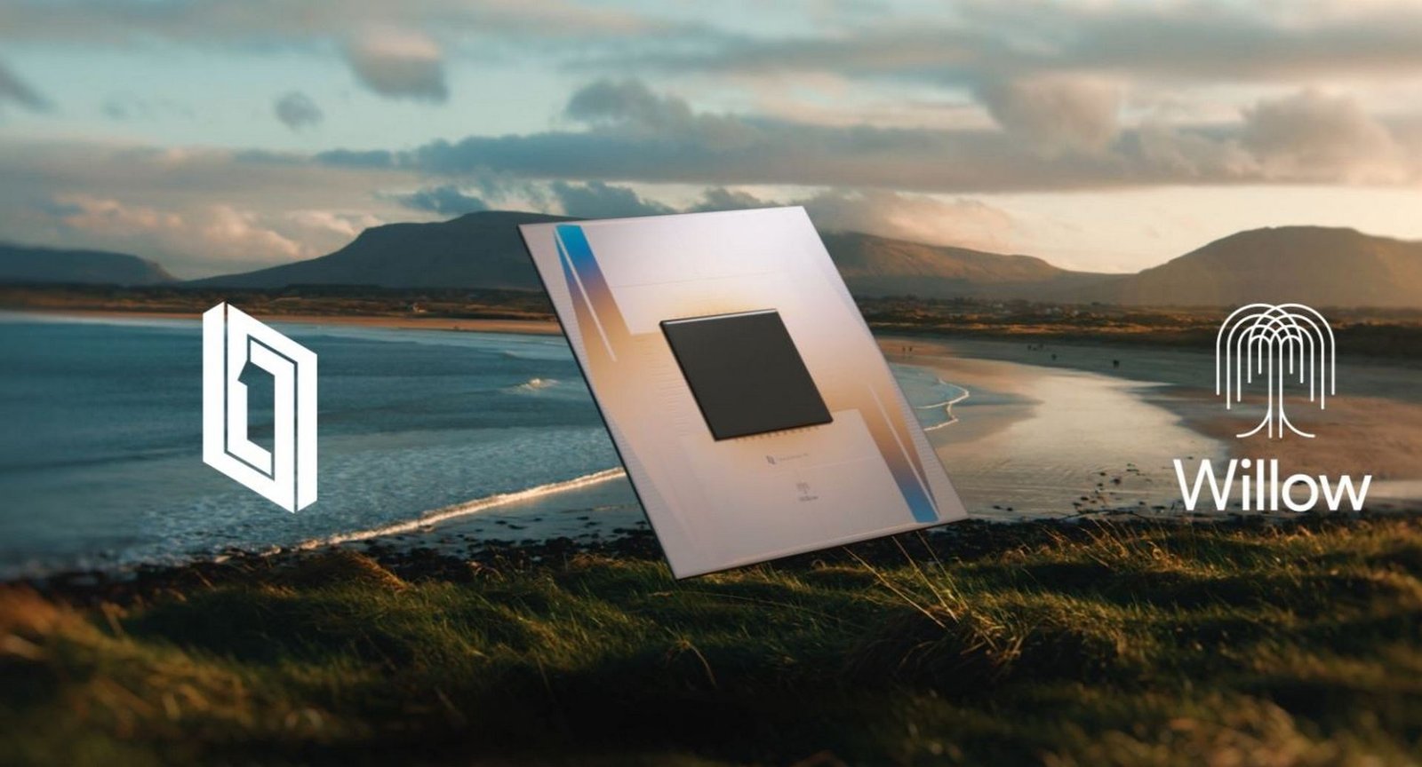 Imagen del chip cuántico Willow de Google