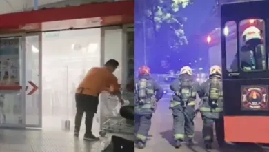 Imagen del incendio en el supermercado Coto