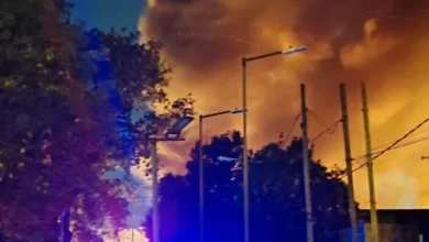 Incendio en la fábrica de Otowil en San Fernando