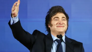 Imagen de Javier Milei en un evento económico