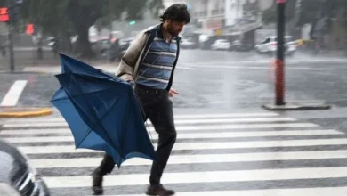 Lluvias y vientos fuertes en el AMBA