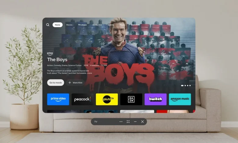 Imagen de la aplicación Horizon TV en gafas de realidad virtual Meta Quest