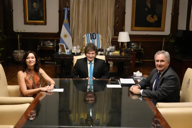 Javier Milei e Isabel D&iacute;az Ayuso en la Casa Rosada
