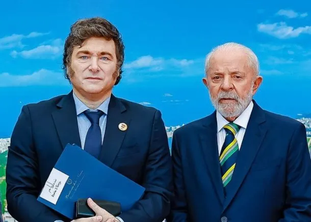 Imágenes de los presidentes Lula da Silva y Javier Milei
