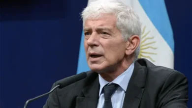 Mariano Cúneo Libarona, ministro de Justicia de la Nación, durante una conferencia de prensa