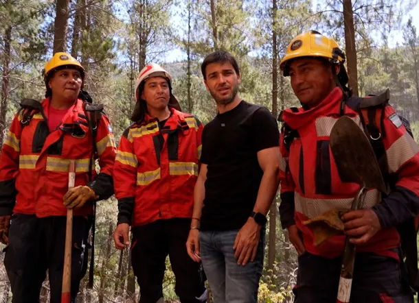 Imagen de un incendio forestal en Chubut